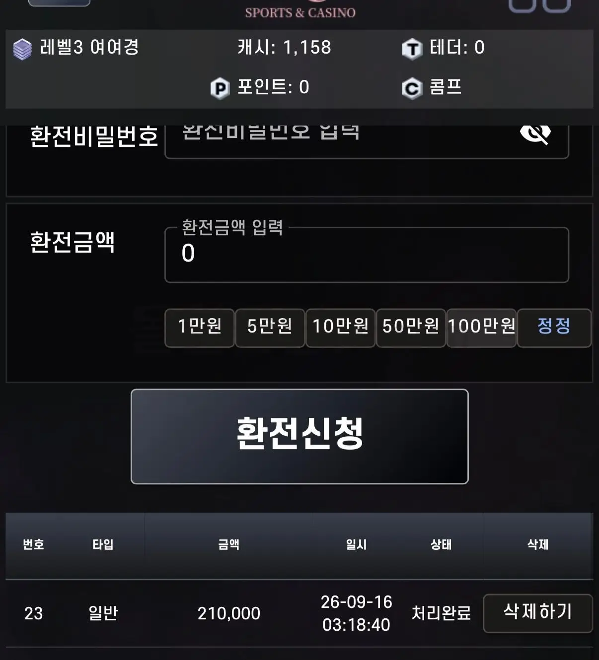 환전 인증사진