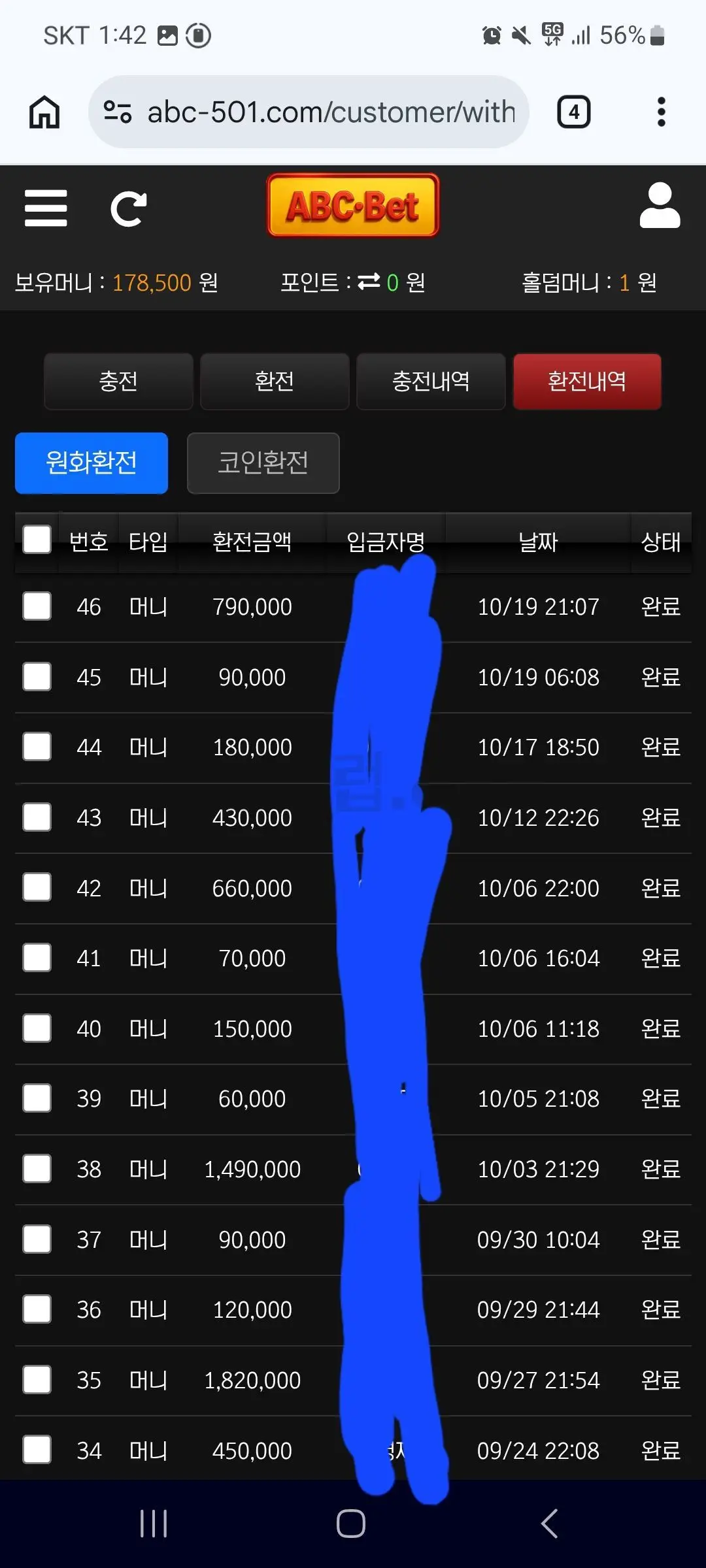 환전 인증사진