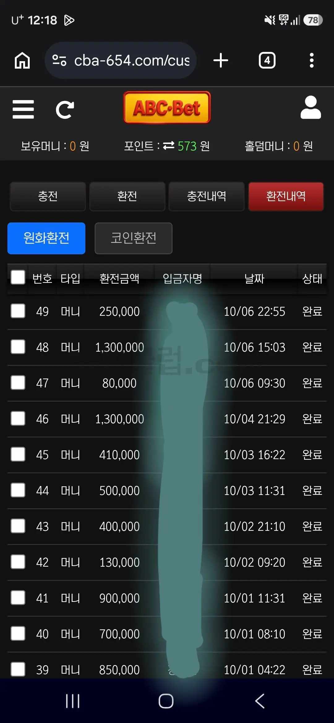 환전 인증사진