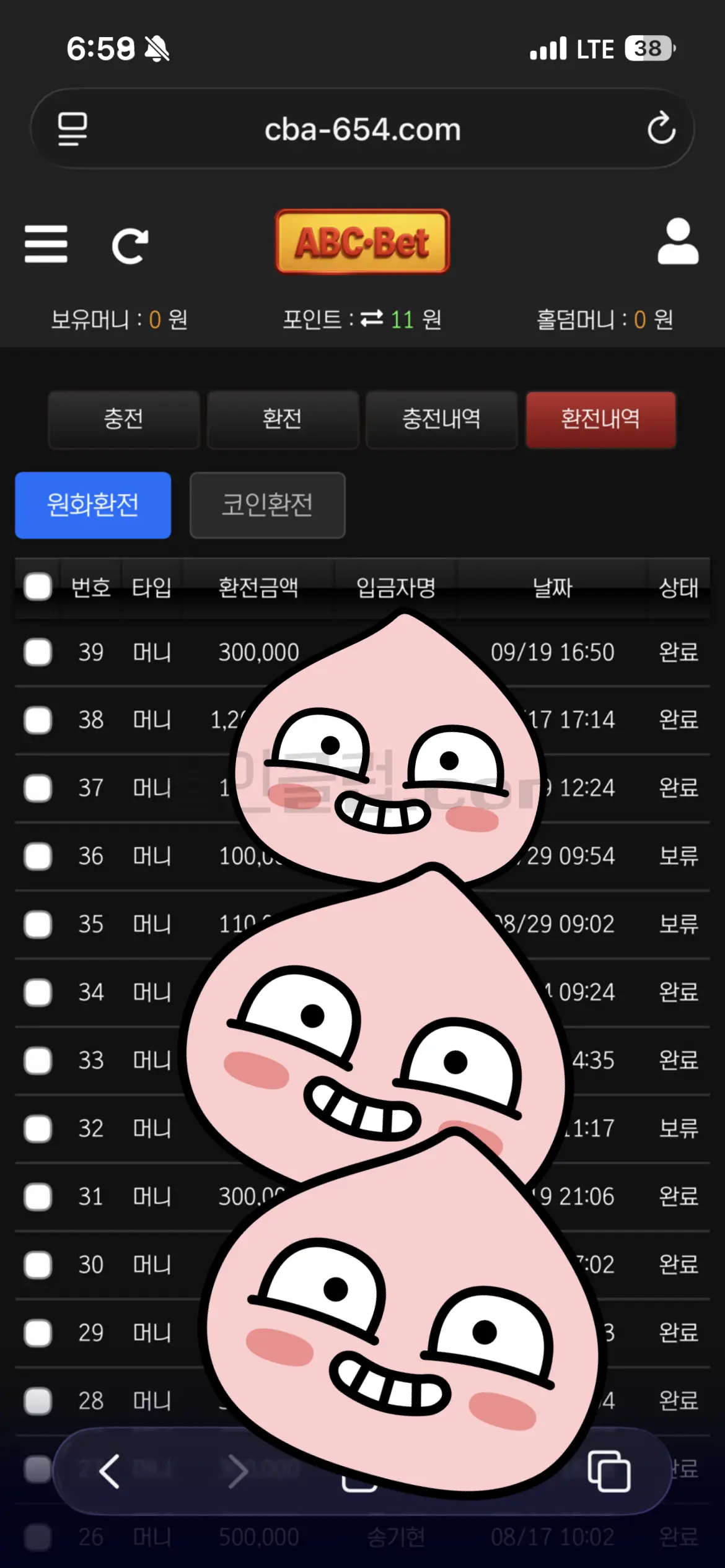 환전 인증사진