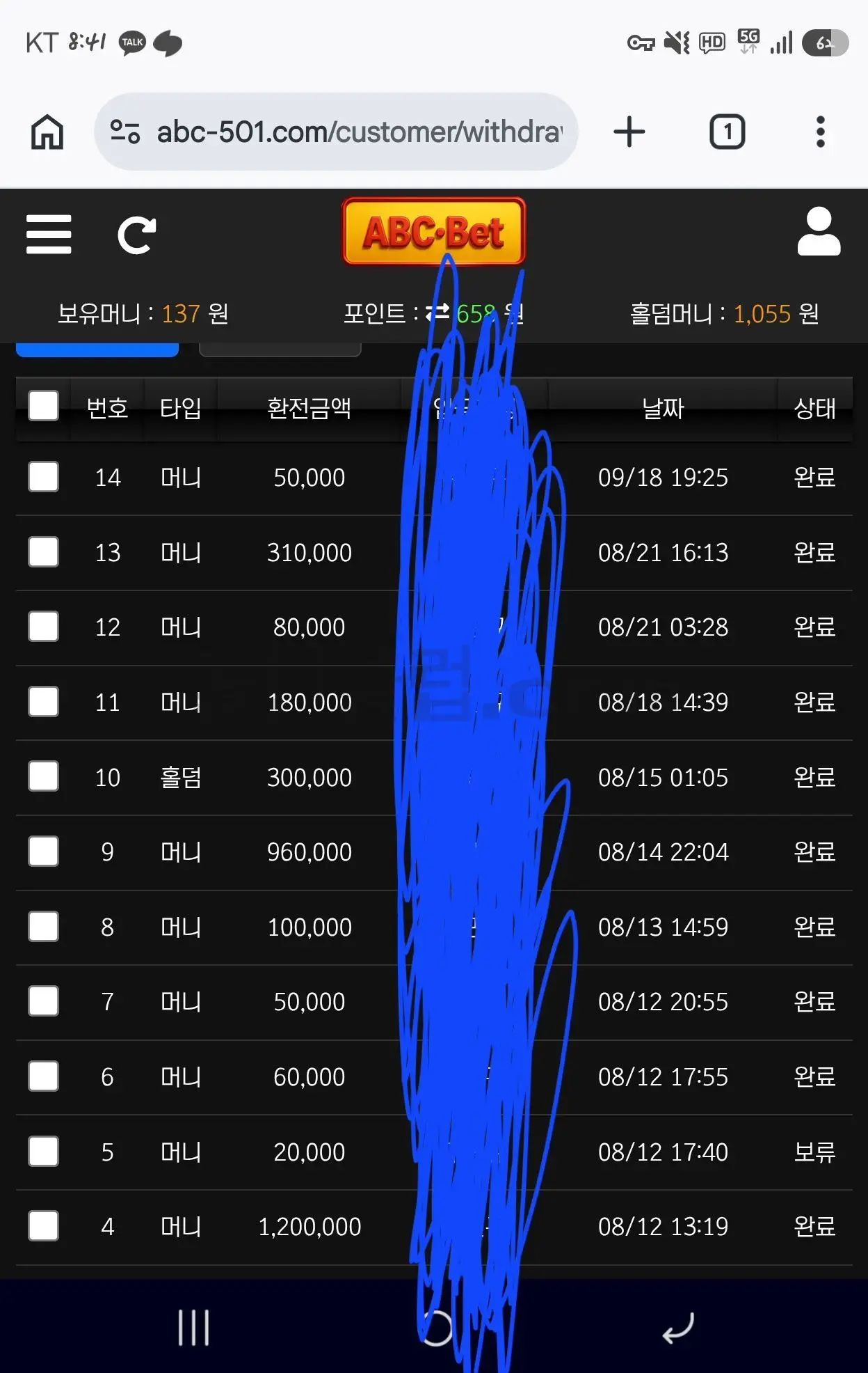 환전 인증사진