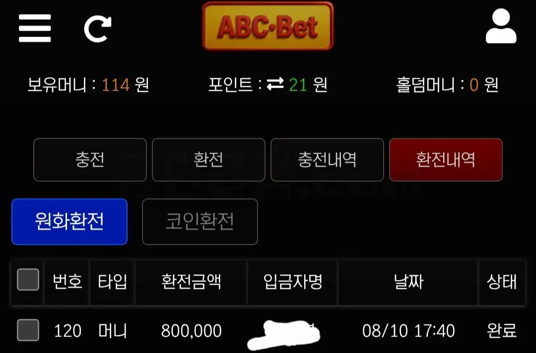 환전 인증사진