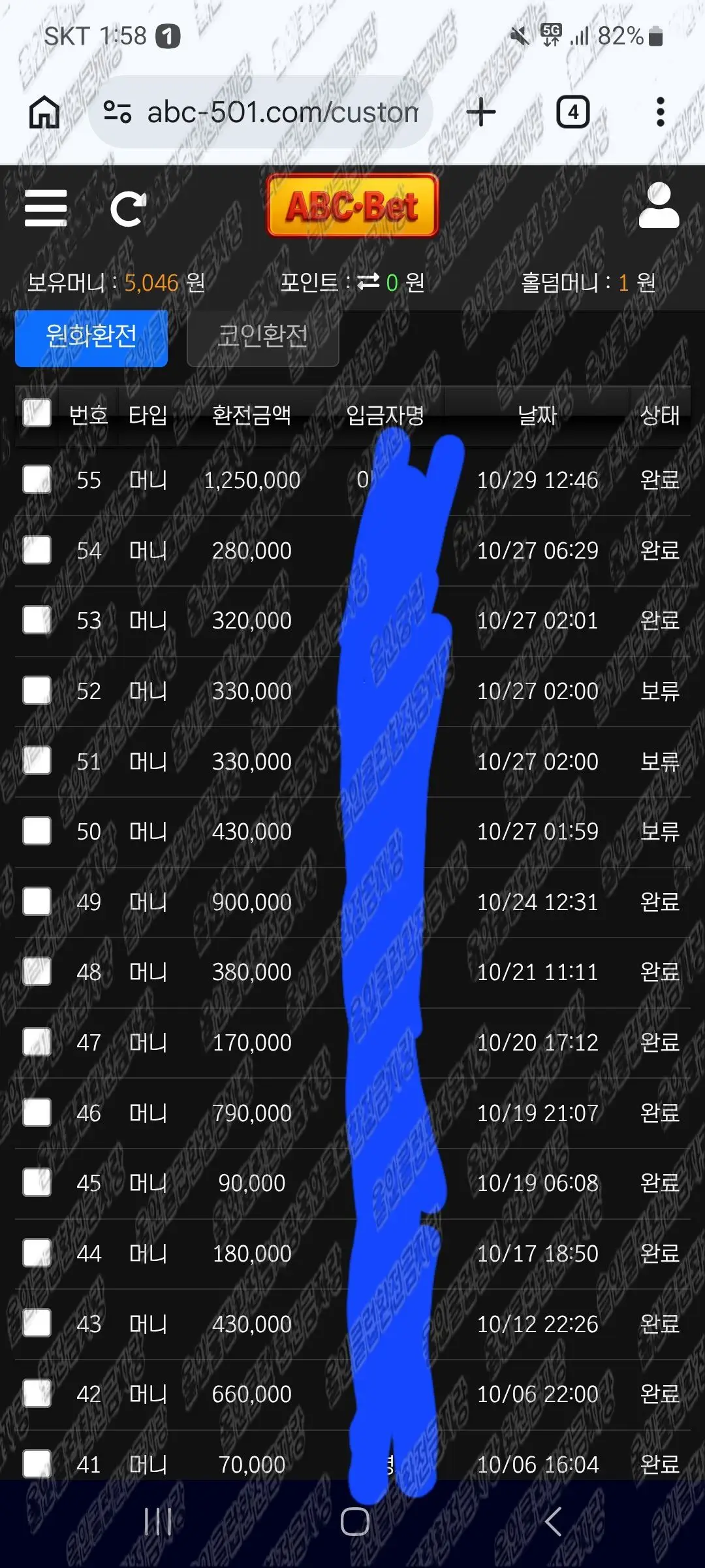 환전 인증사진