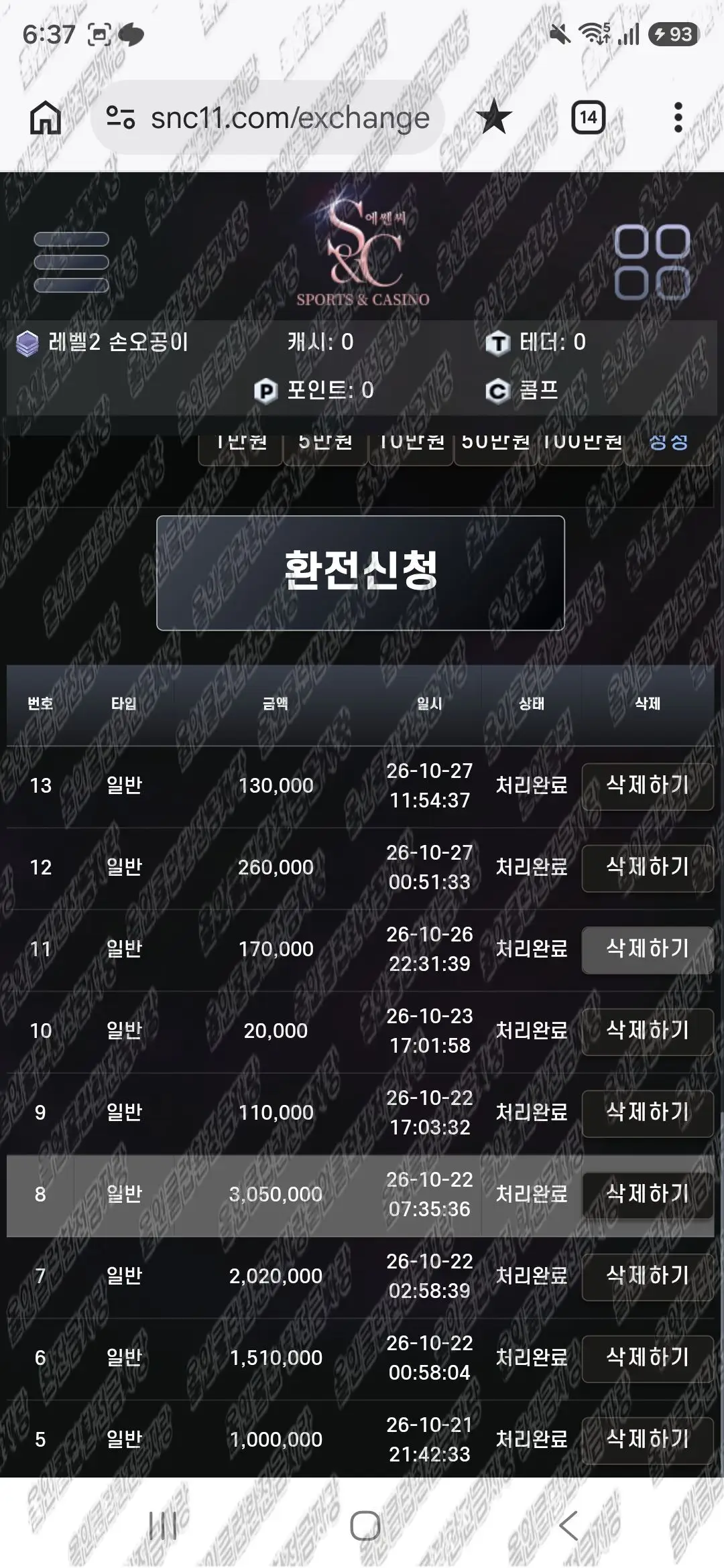 환전 인증사진
