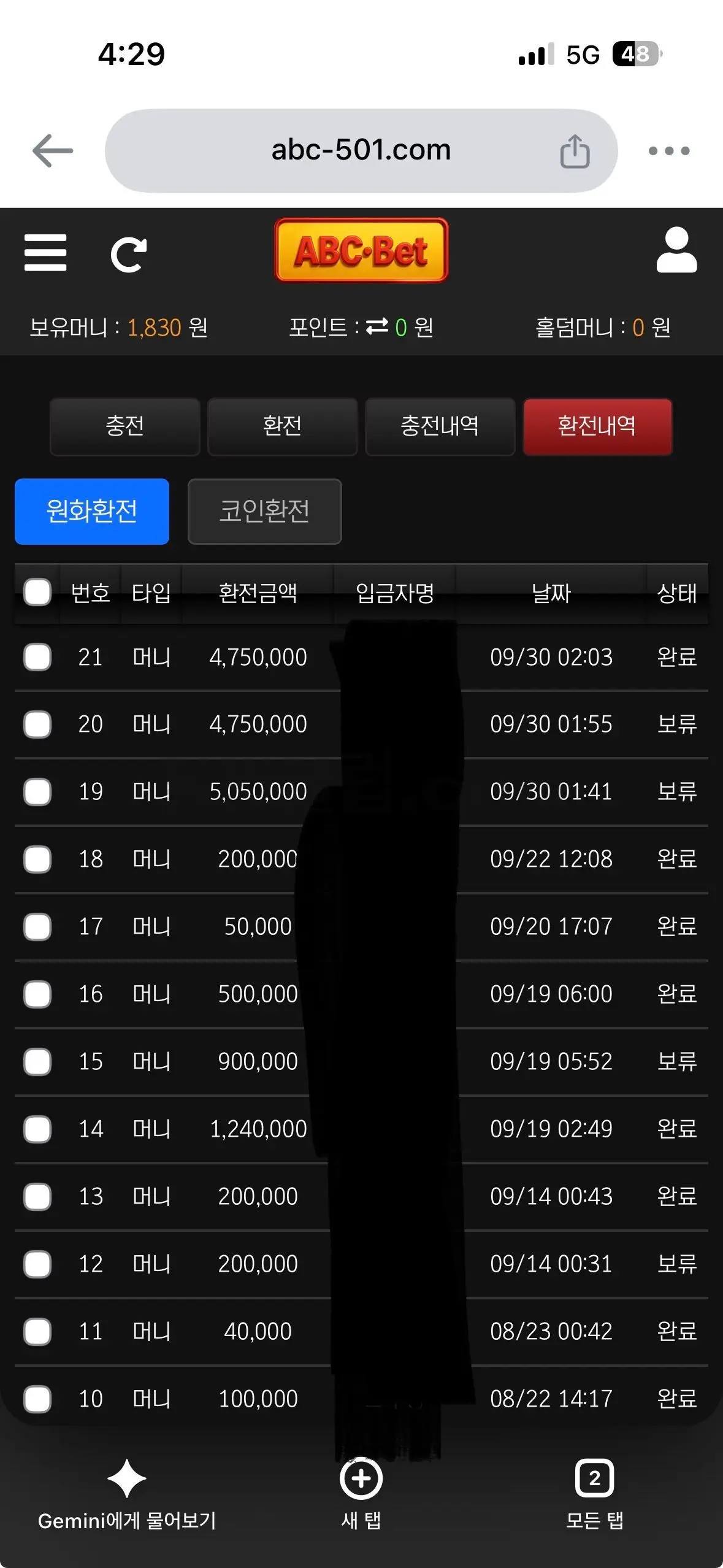 환전 인증사진