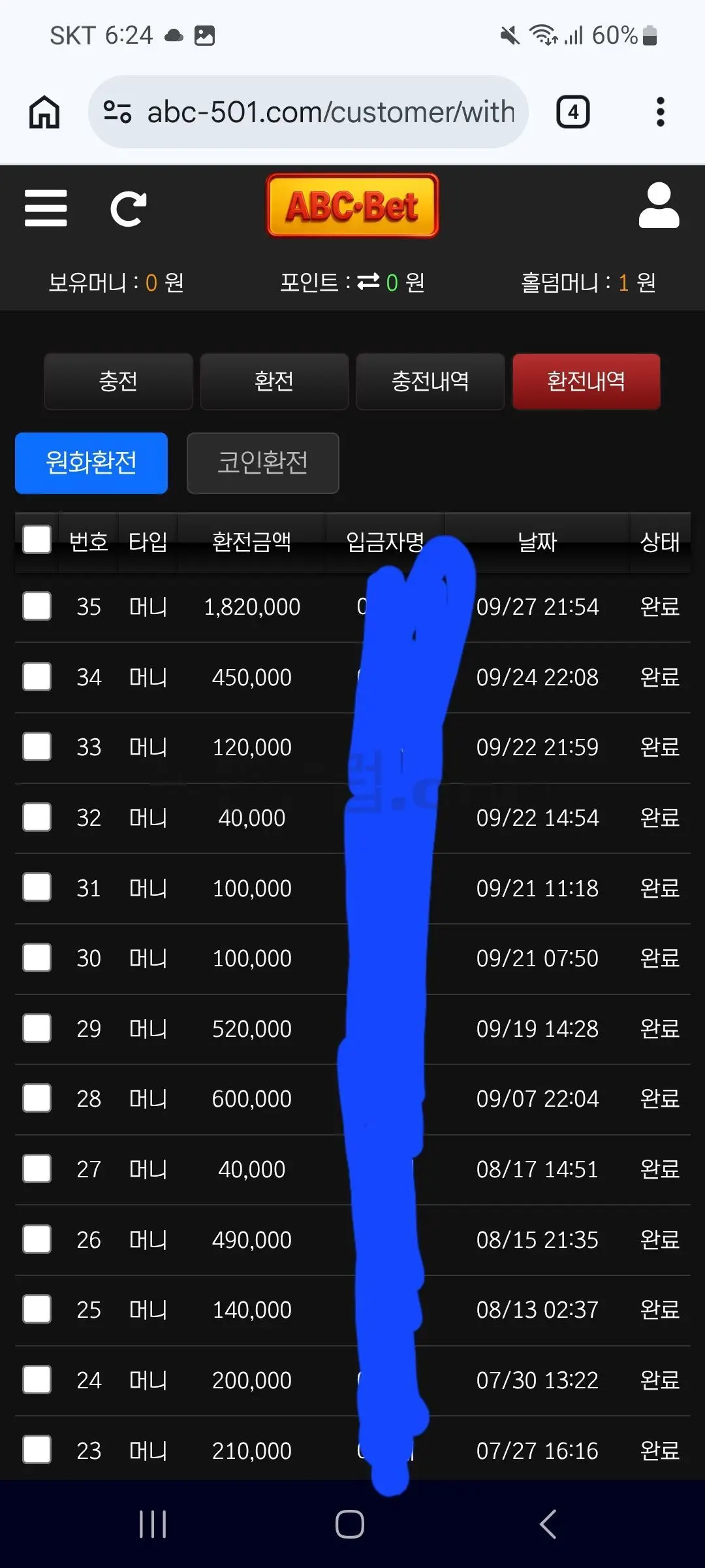 환전 인증사진
