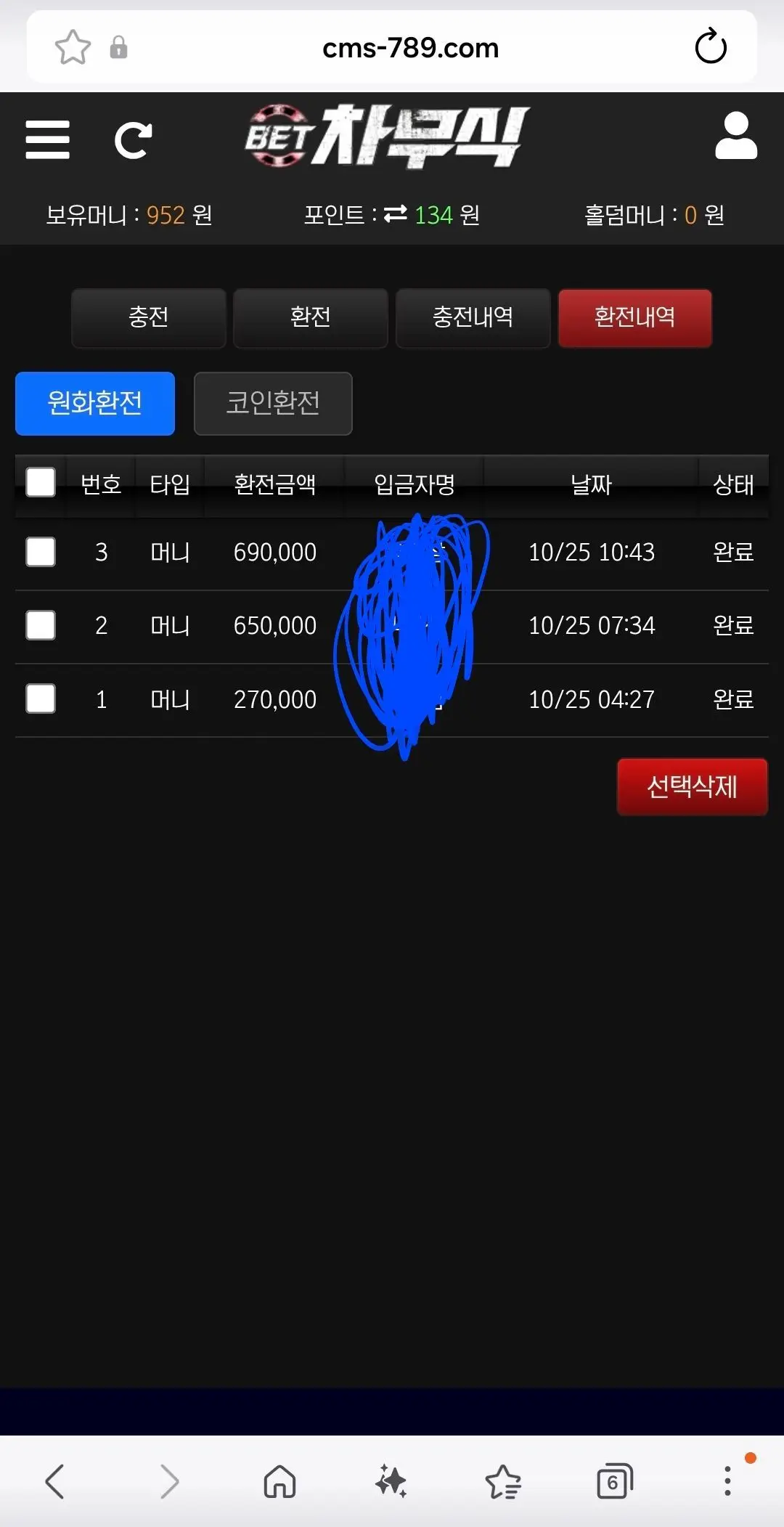 환전 인증사진