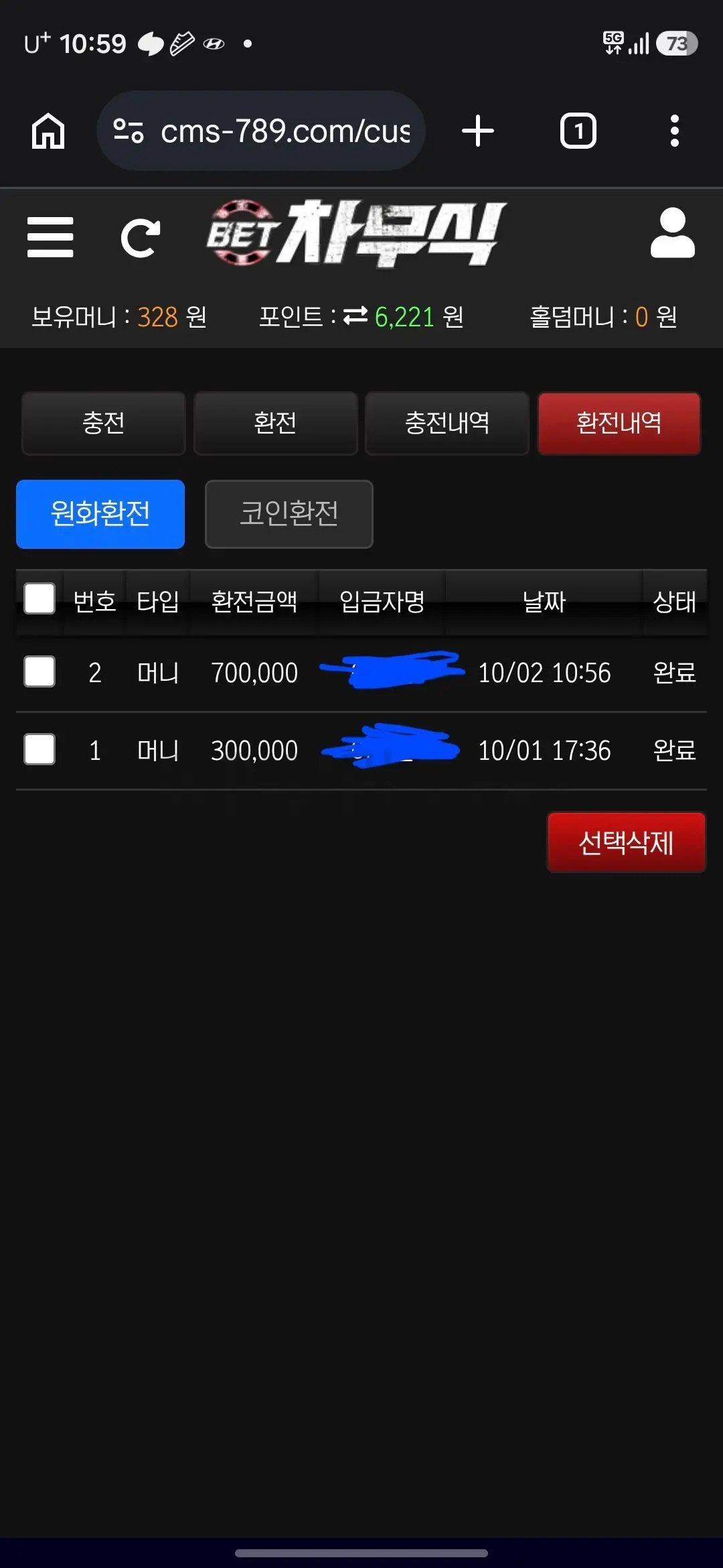 환전 인증사진