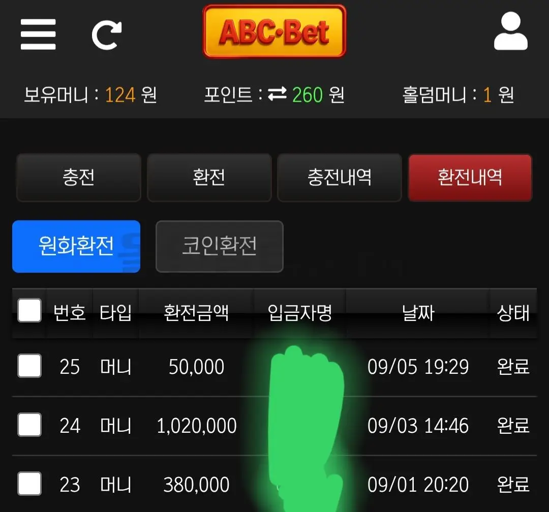 환전 인증사진